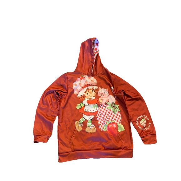 Strawberry Shortcake Hoodie Retro 80s Style Custard Cat Red Sweatshirt Women’s - Picture 1 of 11